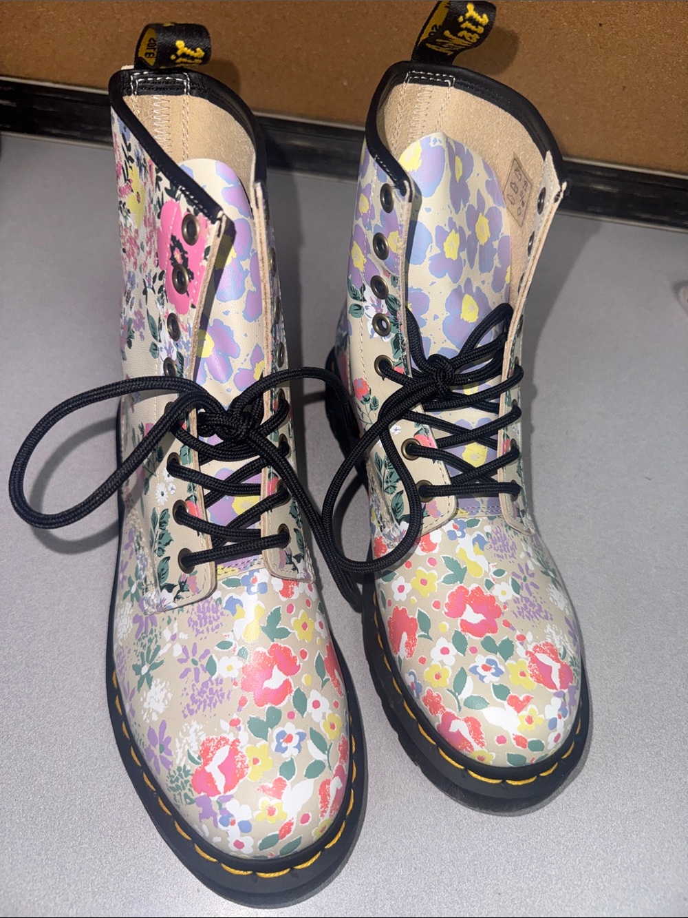 Dr.Martens 1460 Floral Lace-Up Combat Boots - Picture 3 of 4
